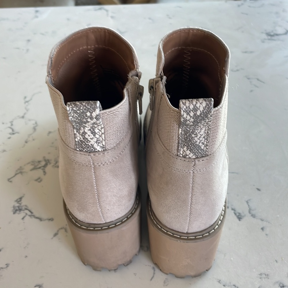 Tan Ankle Boots With Memory Foam Platform - image 3